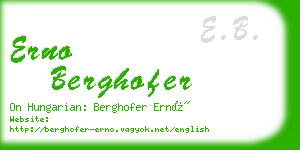 erno berghofer business card